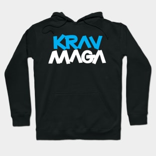 Krav Maga Blue Blocky Letters Hoodie